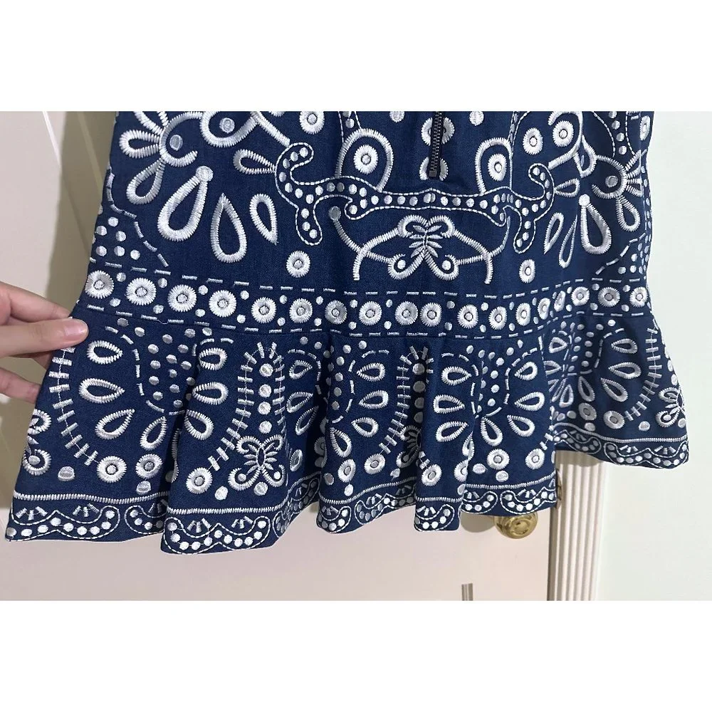 Alice + Olivia Blue and White Mini Dress - Picture 13 of 13